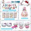 LakPty Hello Kitty Birthday Decoration Set with Balloons and Cute Aluminum Balloons, HAPPY BIRTHDAY Garland for Kids and Girls, Perfect for Birthday
