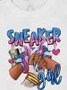 Sneaker Girl Graphic Print T-shirt Casual Short Sleeve Crew Neck Top Women's Clothing Woman Shirt Kawaii Tee Shirt Unisex