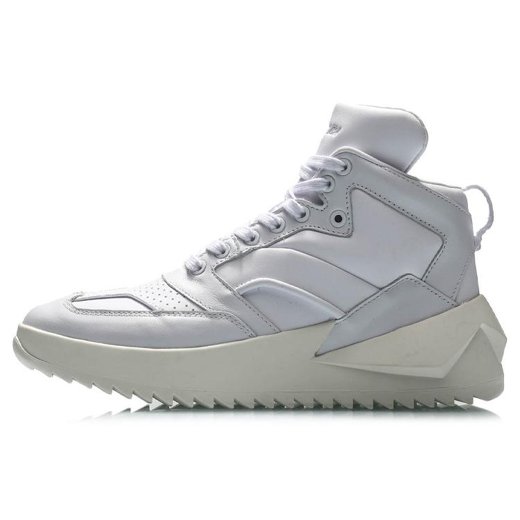 New LiNing CF Gold Age 2000 Cushioned Slip Resistant Rebound Mid Top Sports Casual Shoes Women's White AGCQ194-1