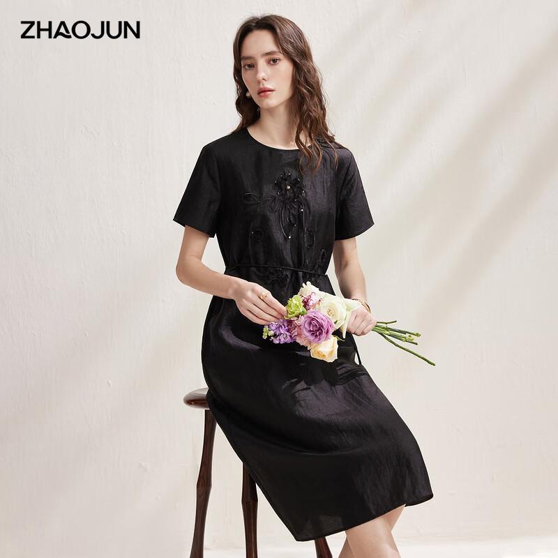 Zhaojun 2026 S/S Mulberry Silk Embroidered Short Sleeve Dress 2XL