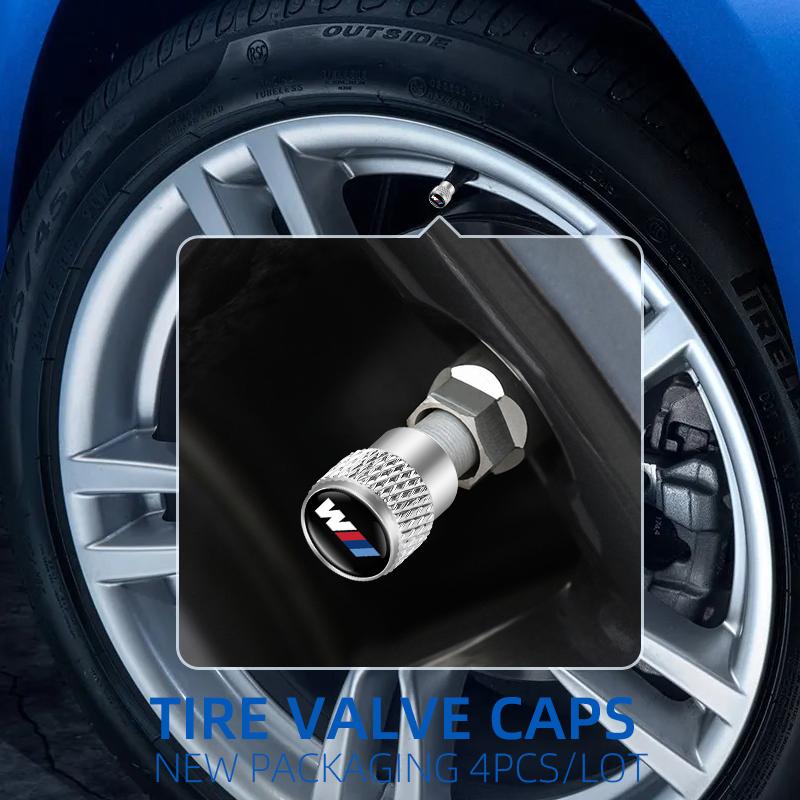4Pcs/Box Car Wheel Tire Valve Caps Tyre Stem Cover Accessories For BMW M E36 E46 E90 E91 E87 F10 X2 3 5 6 7 Series G20 G30 X3 X1 GU3