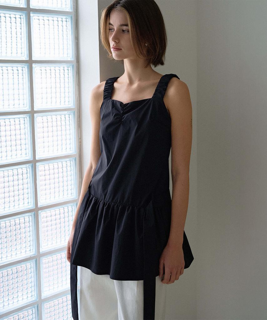 Hauseuobeupondeu Scrunch Shoulder Dress_Black