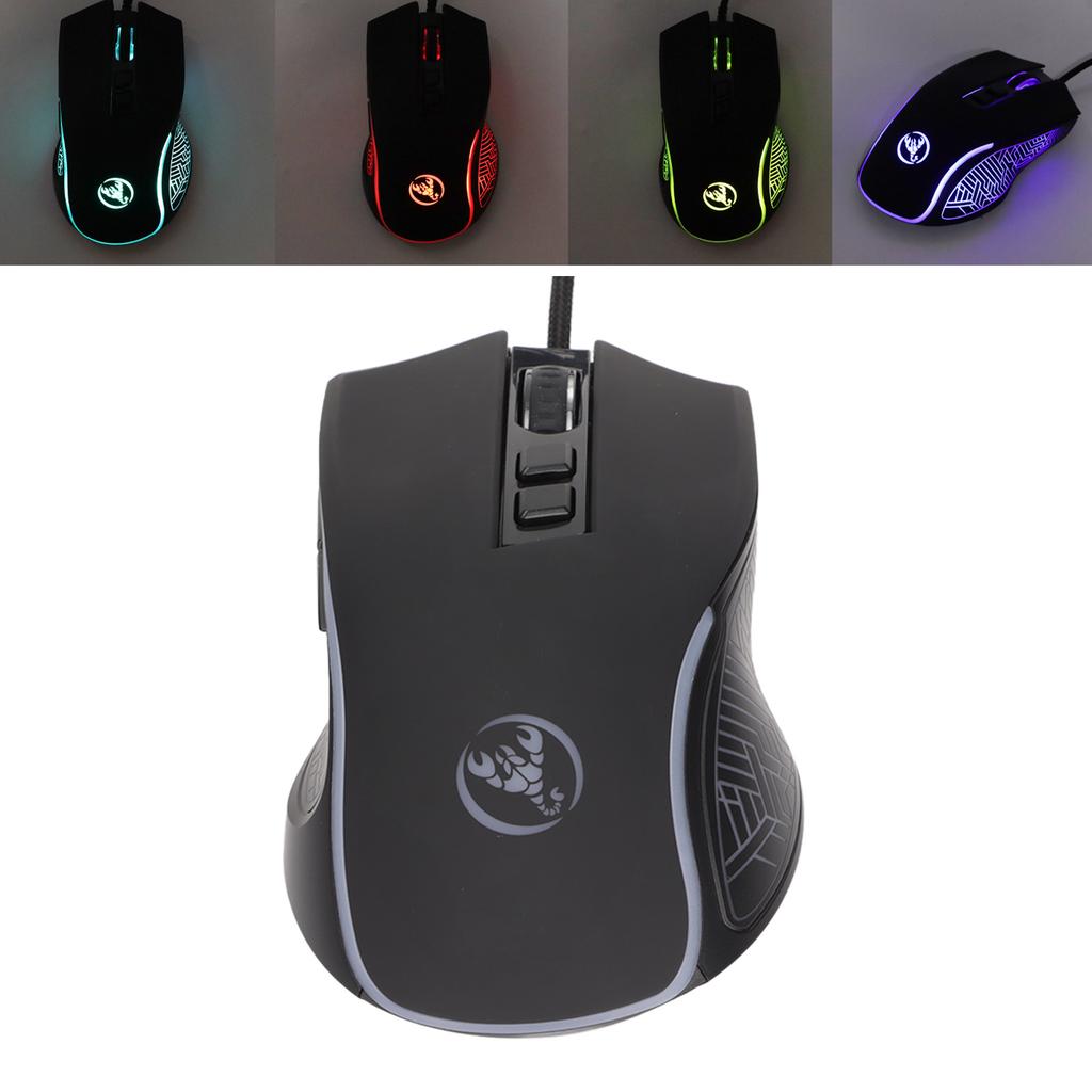 Mechanical Mouse Colorful Shine   3600dpi RGB Ergonomic Wired Game Mouse for Notebook Computers
