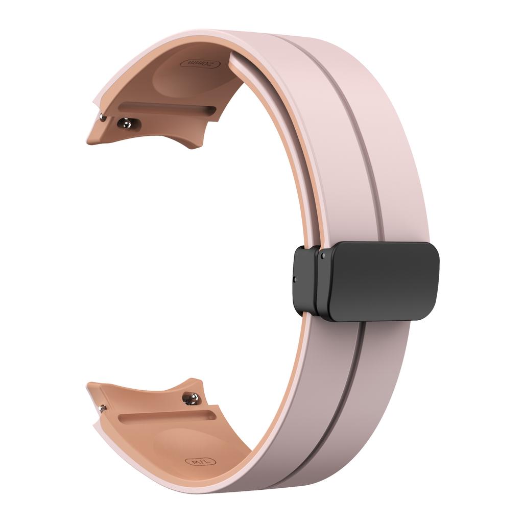 Magnetische D-gesp Siliconen Band Voor Samsung Galaxy Watch 6 5 4 Serie Sportband Voor Galaxy Watch 45 44 40/Classic 47 46 43 42