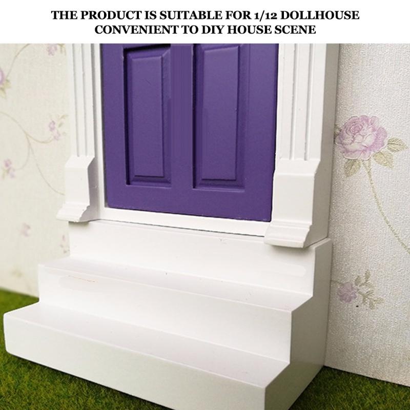 1:12 Dollhouse Miniature Simulated Doorstep Stair DIY Mini Model Toy Accessory WhiteWhite Steps