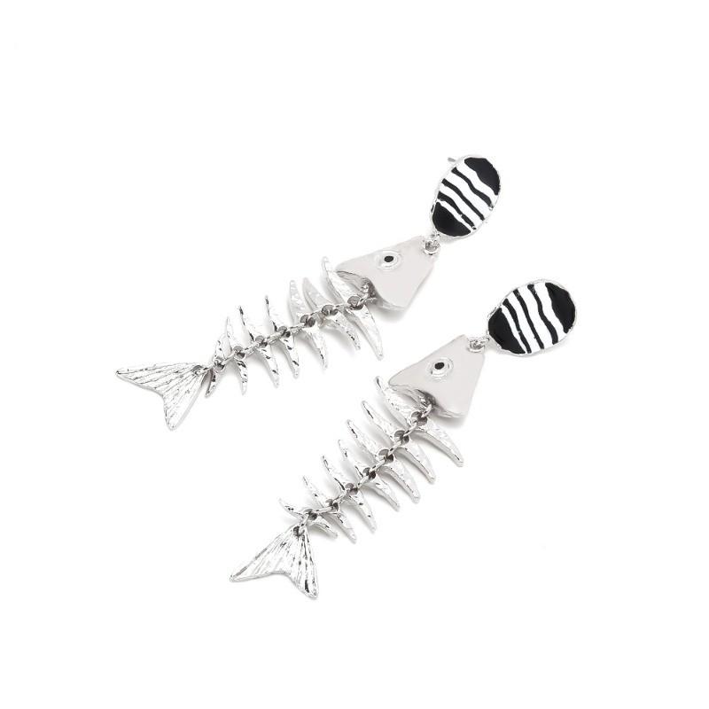 Pinkdudu Vintage Exaggerated Fish Bone Zinc Alloy Earrings Trendy Drop Earrings Women Jewelry PD2391