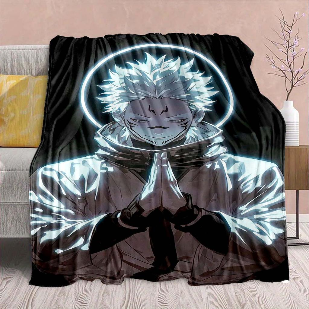 Jujutsu Kaisen Flannel Sofa Blanket Warm Soft Cozy Throw Lightweight Plush Bed Home Decor -QJY