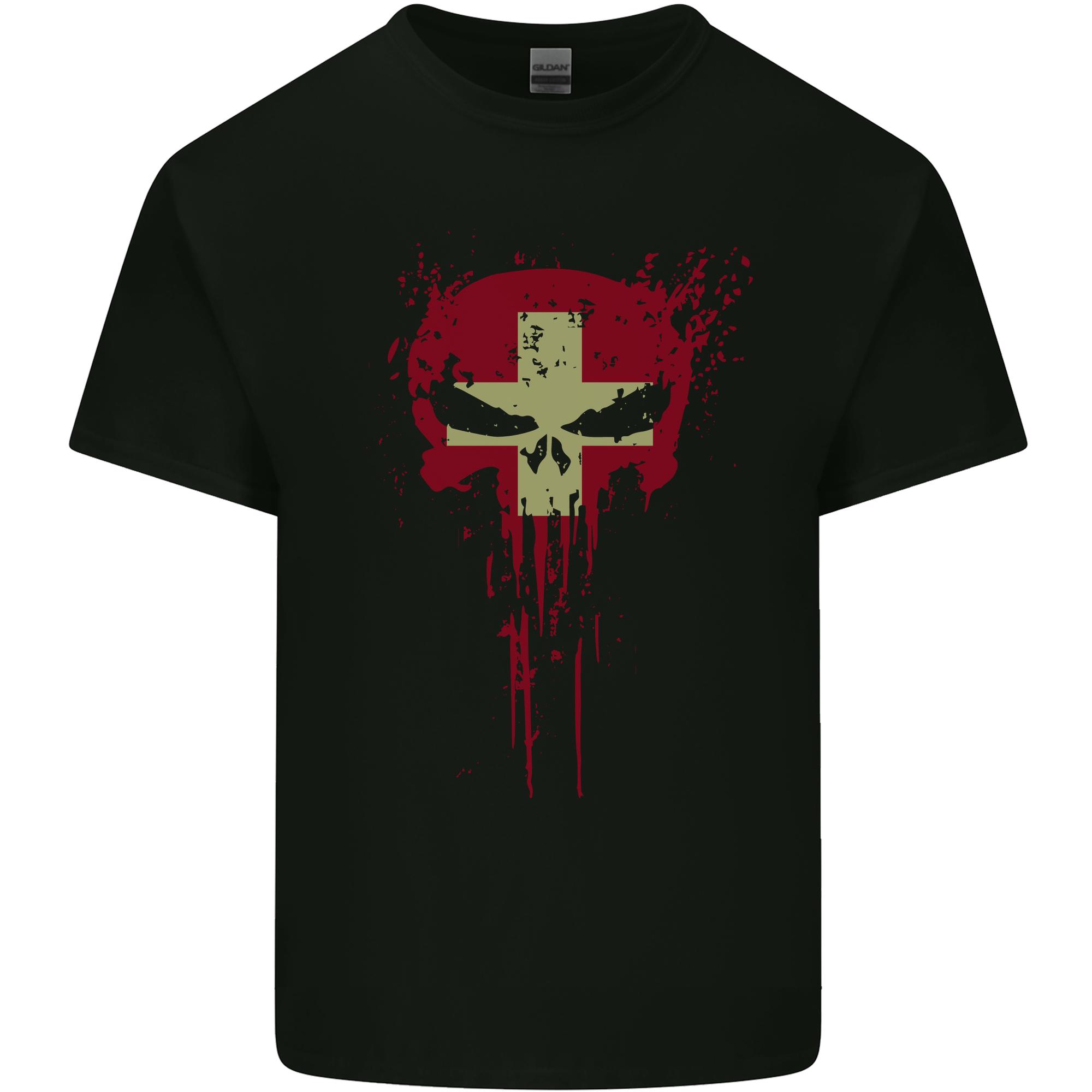 Swiss Skull Gym Training Bodybuilding Unisexs Light Cotton TShirt S