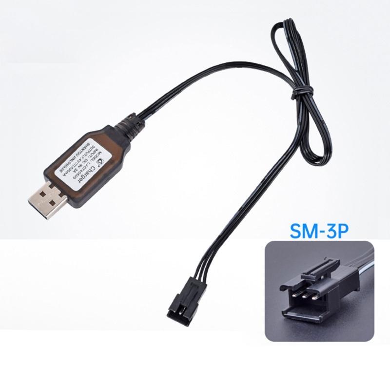 SM3P Plug Lithium Battery Charger Wire 7.4V Charging Cable Cord for Remote Control Watch Twist Car 60cm Length