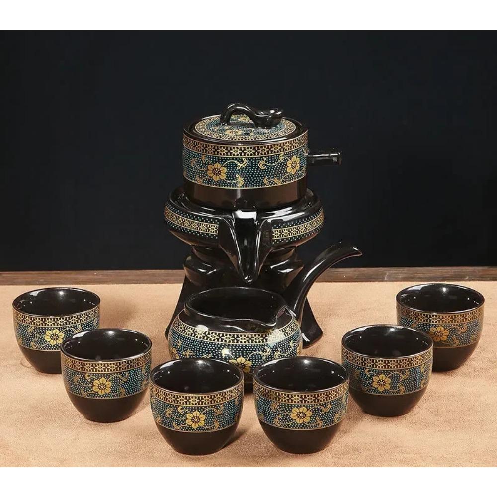 Zestaw 8 szt. Półautomatycznych zestawów do herbaty Chiński ceramiczny fioletowy gliniany zestaw do herbaty Filiżanka do herbaty Zestaw do herbaty Kung Fu