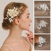 Crystal Pearl Flower Bride Headdress White Wedding Hairpin New Bridal Headwear  Hair Accessories