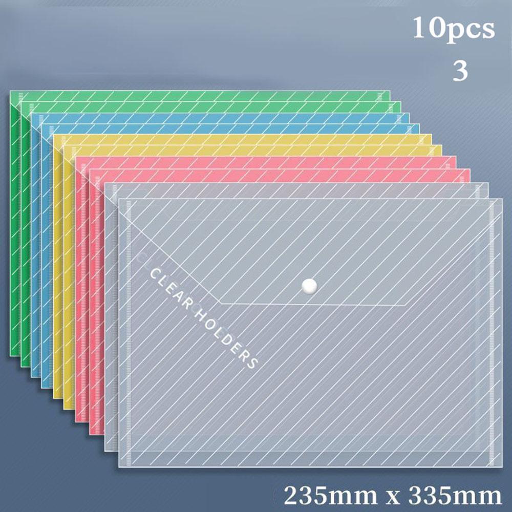 10 Stücke A4 Transparent Datei Tasche Kunststoff Dokumente Einreichung Lagerung Tasche Student Organizer Informationen Tasche Ordner Schreibwaren