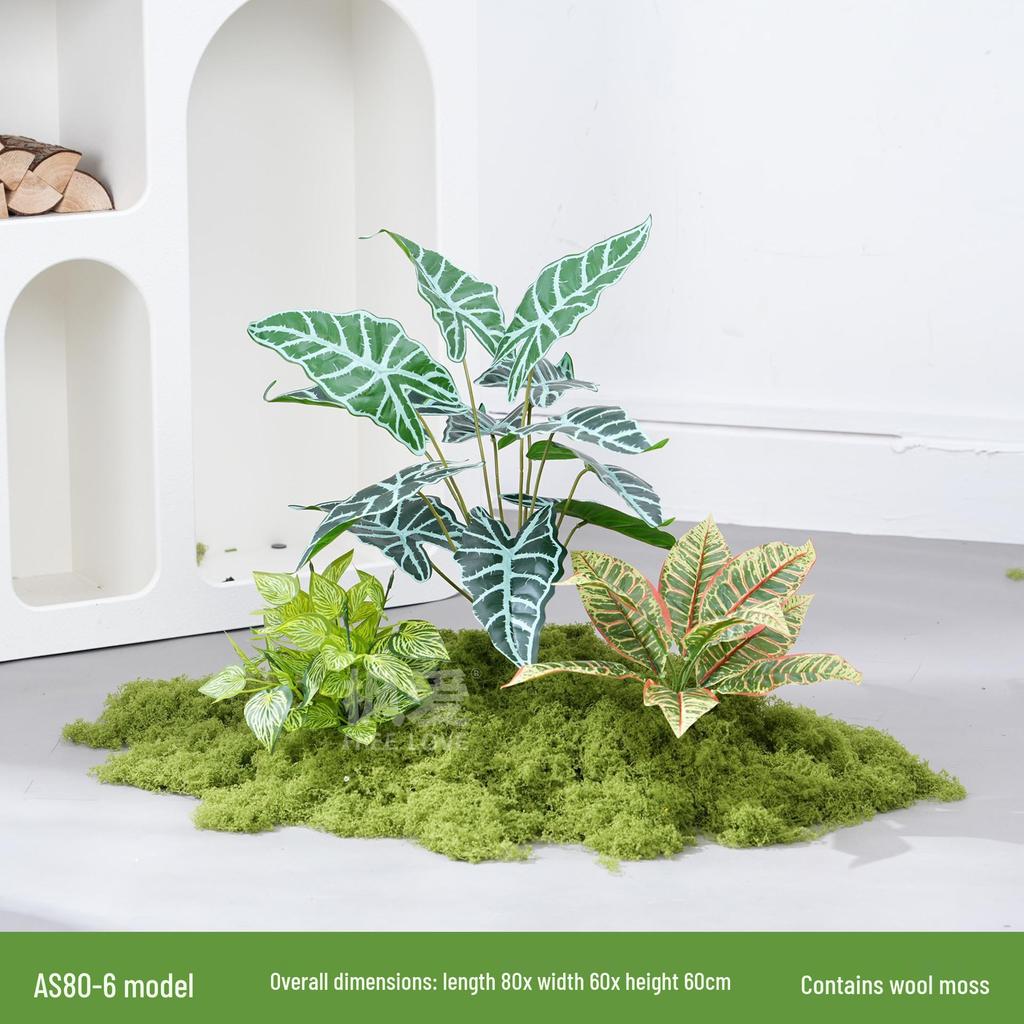 Luxury Faux Green Plant and Flower Decor - Indoor Moss and Grass Clusters for Elegant Landscaping.