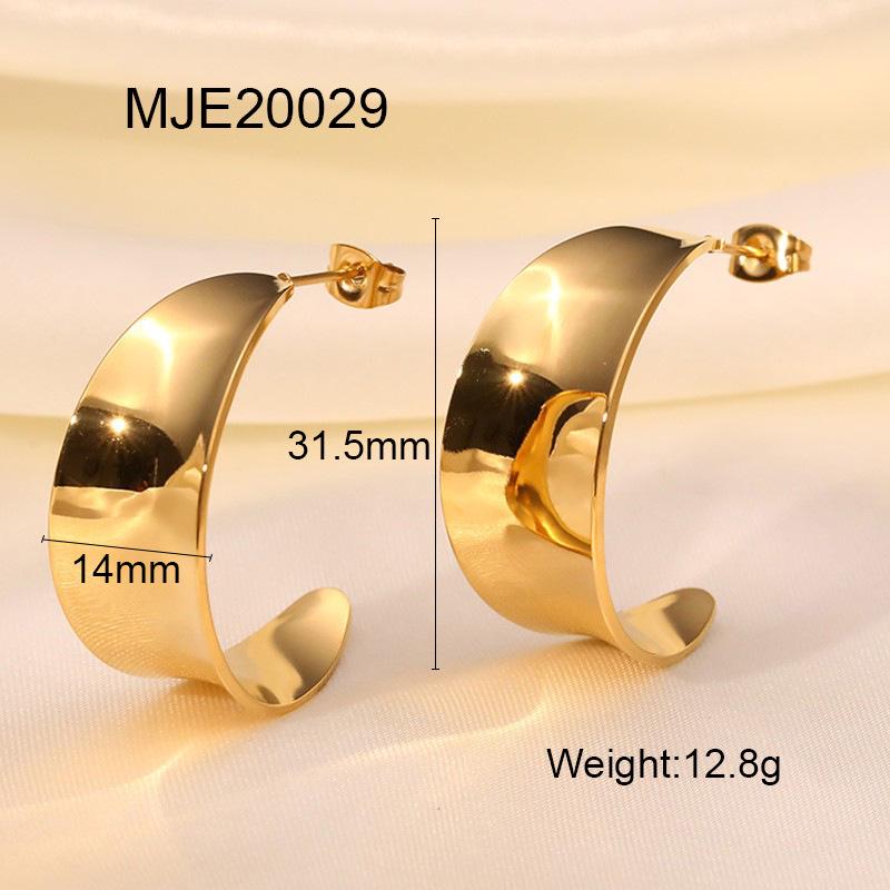 

2022 Высокополированная нержавеющая сталь 18K золото Заявление Большие серьги-кольца для женщин 18K золотой