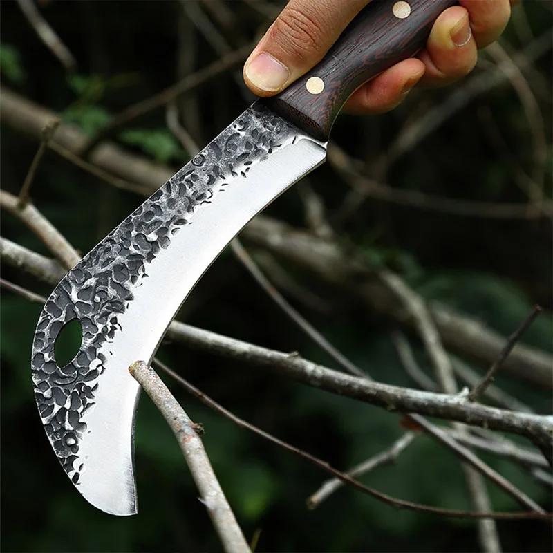 Hand Forged Blade Fruit Knife Banana Durian Knife Wood Handle Boning Butcher Knife High Stainless Steel Kitchen Knives Chef Tool