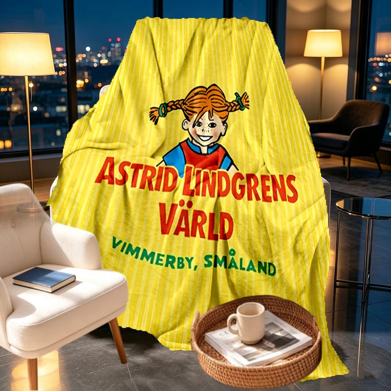 Pippi Longstocking Print Blanket - Soft & Comfortable, for Bedroom, Travel, Sofa, Home Decoration - Birthday Christmas Gift for Friend