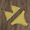 Plus Size European & American Solid Color Bikini - Sexy Two-Piece with Triangle Cup Women's Swimwear
