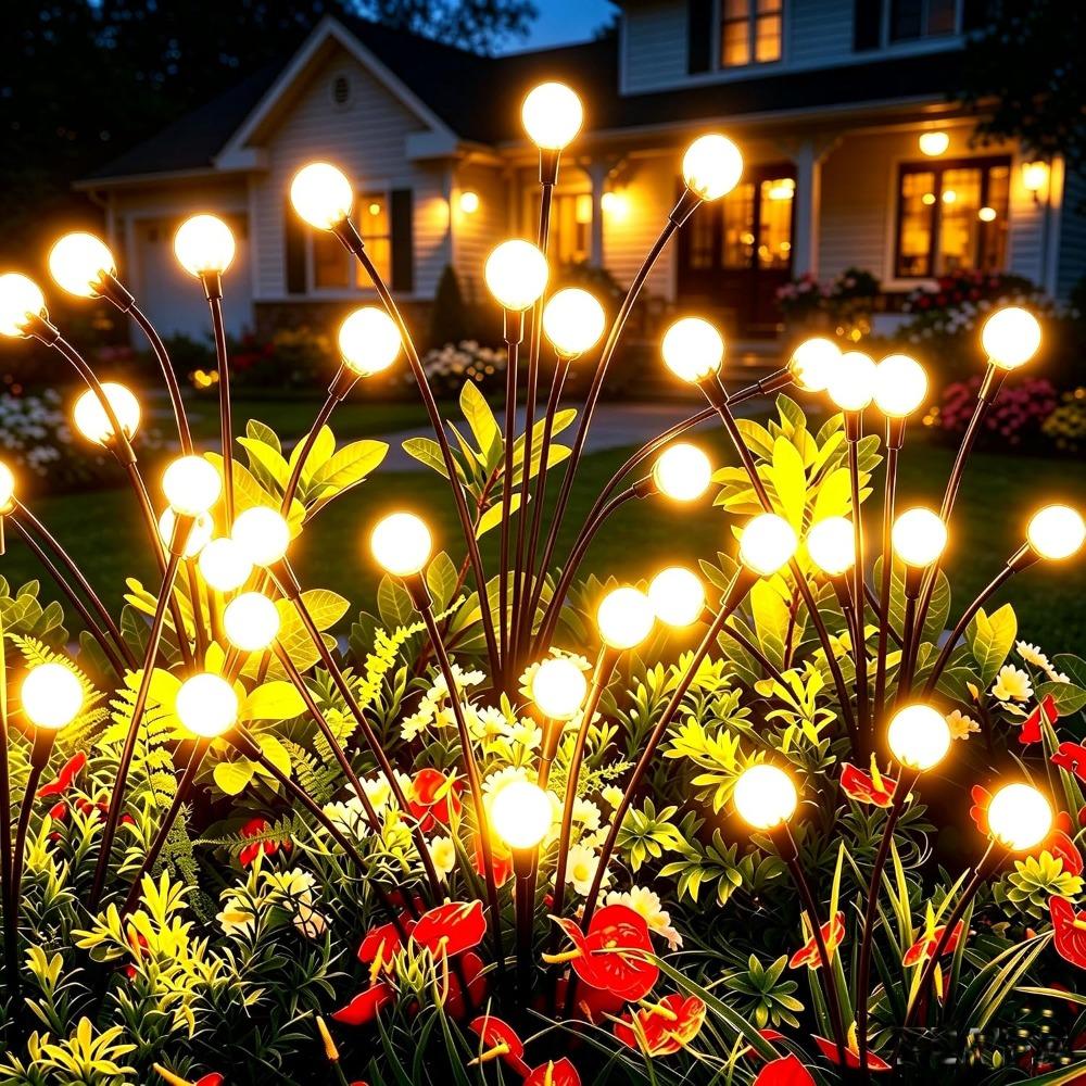 Solar Firefly Lights Outdoor, 2 Lighting Modes Wind Sway Twinkle Solar Garden Lamp IP65 Waterproof Decor Light for Yard Patio Path Lawn