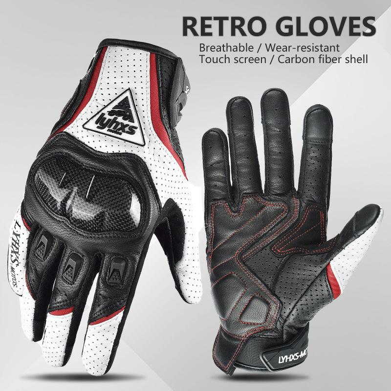 Motorcycle Racing Gloves Equipment Leather Carbon Protection Moto Cross Dirtbiker Riding Motocross Motorcyclist Cycling Glove