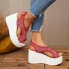 Fashion Female Shoes On Sale 2025 Summer New Platform Women's Mesh Sandals Buckle Strap Wedges Breathable Sandals for Plus Size Casual