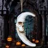 Waterproof Spooky Halloween Skull with Hat Skull Moon Hanging Decoration  Escape Room