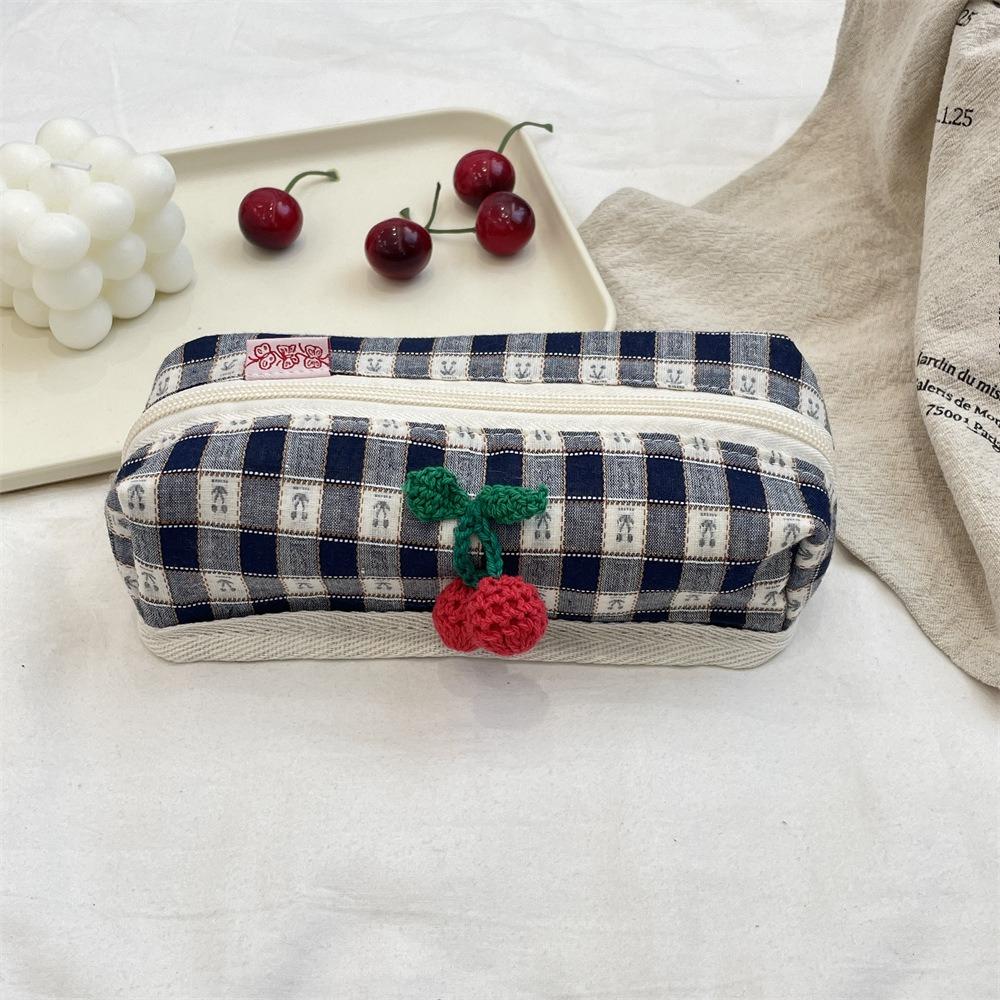 Plaid Cosmetic Bag for Women Christmas Gift Travel Makeup Organizer Portable Storage Pouch Autumn Winter New Style