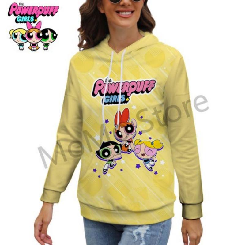 

Мужские и женские толстовки с капюшоном The Powerpuff Girls New Kawaii Y2k 3D Print Pullovers Youthful Women Clothing Long Sleeve S-3XL Streetwear XL