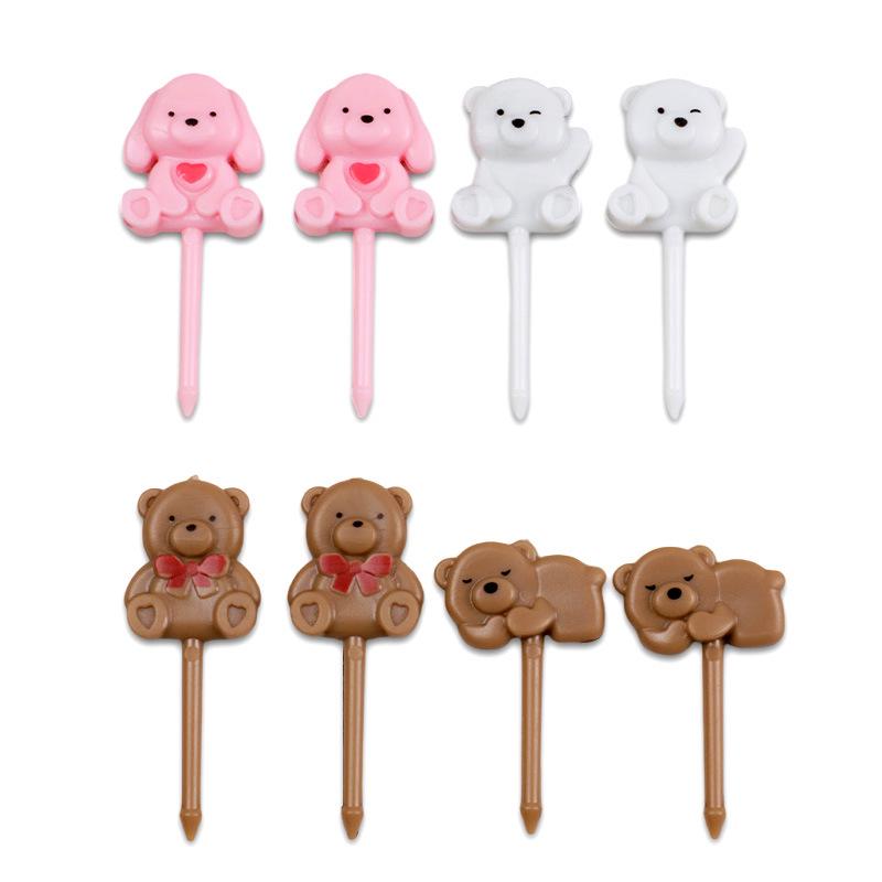 Kinderen Anime-Stijl Dier Vruchtenvork Prikkertjes Set - Giraffe Cartoon Ontwerp voor Bento en Snacks