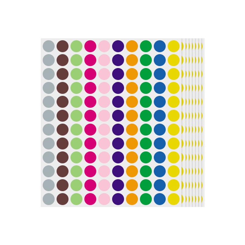 19mm Round Waterproof Self-Adhesive Color Dot Labels for Identification and Classification