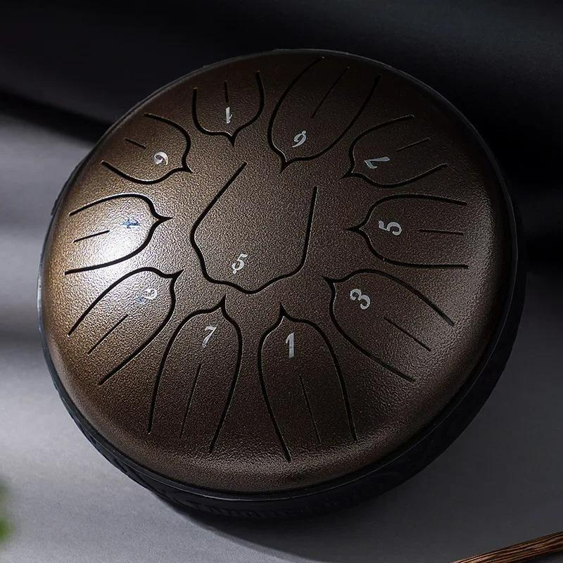 Portable Drum Professional Percussion Instrument 6 Inch 11 Note Meditation Sound Therapy Accessories Tongue Drums