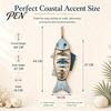 Wear Resistant Courtyard Pendant Wooden Fish Wall Hanging With/Without LED Light, Nautical Decor, Coastal Theme Fishbone Durable Fine Craftsmanship