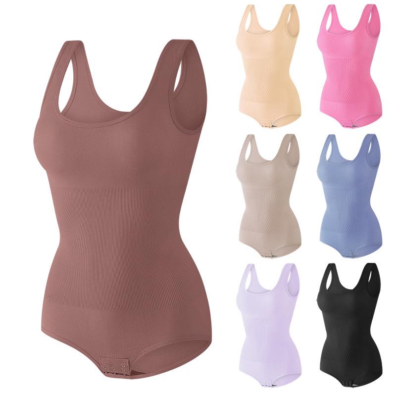 Plus-size Shapewear Jumpsuit: Slimming Waist and Tummy, Seamless, Figure-hugging, Bum-lifting, and Body-sculpting Vest-style Jumpsuit
