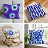 Evil Eye Symbol Art Cushion Cover Short Plush Pillowcase for Bed Sofa Carwashable