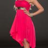Elegante Vestido de Dama de Honor sin Tirantes de Gasa Plisado de Cintura Alta para Mujer