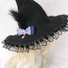 Witch Hat Feathered Witch Pointed Hat Magican Hat Halloween Witch Hat Wizard Hat Masquerad Halloween Witch Costume