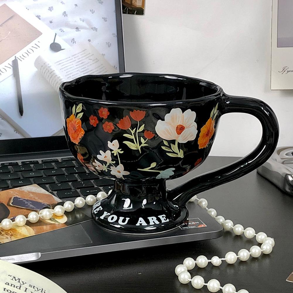 Creative Cute Coffee Mug Flower Cute Cup for Women Girl Handmade Mugs for Latte Milk Tea  Mother’s Day Birthday Christmas Gifts