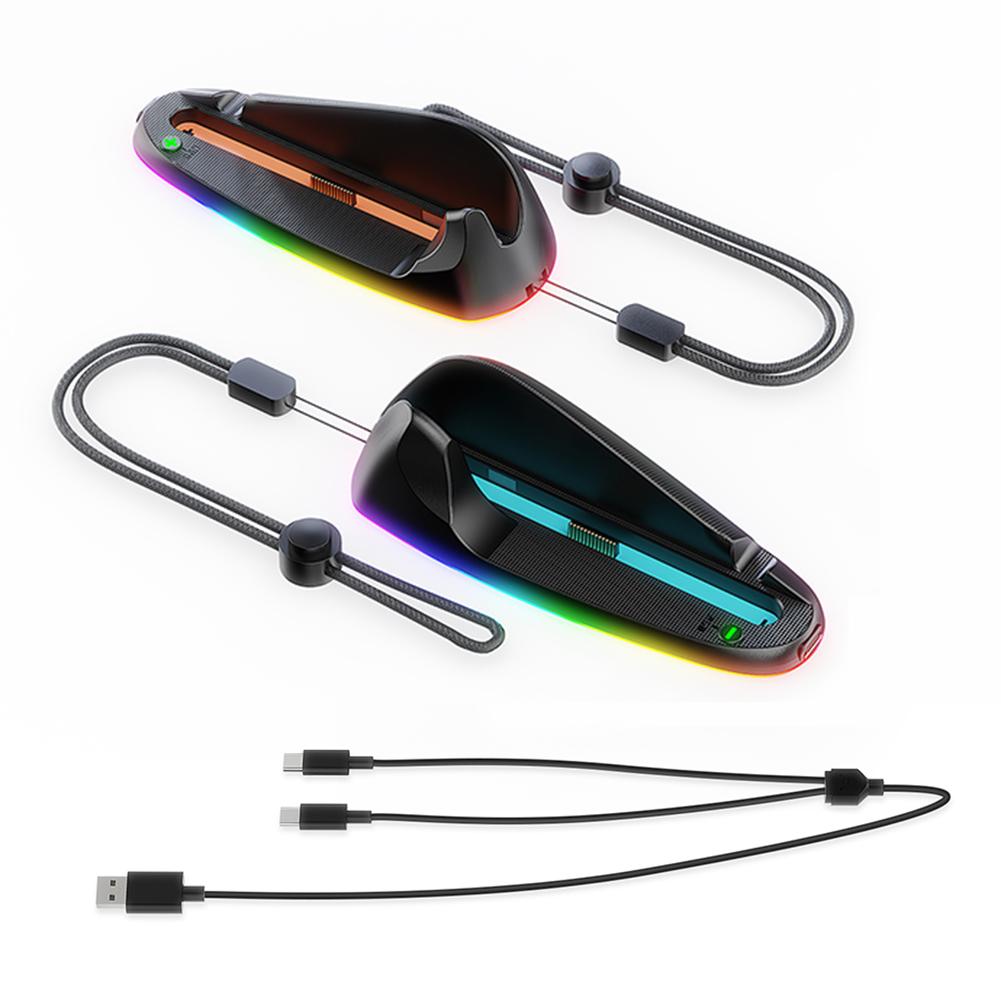 2PC Game Controller Mouse with RGB Lights Controller Mouse Hand Grips Game Controller Charging Dock for Joy-Con 2 for Switch 2