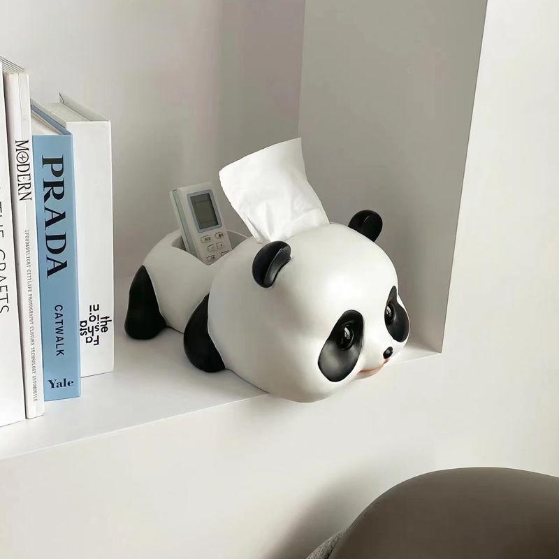 Kreativ Panda Tissuebox & Förvaringsorganisatör för Vardagsrum eller Matbord
