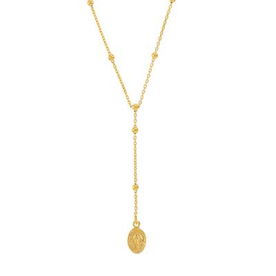 [R5472] - Handgefertigte Silberkette 'Jungfrau Maria' Gold - 60x7 mm