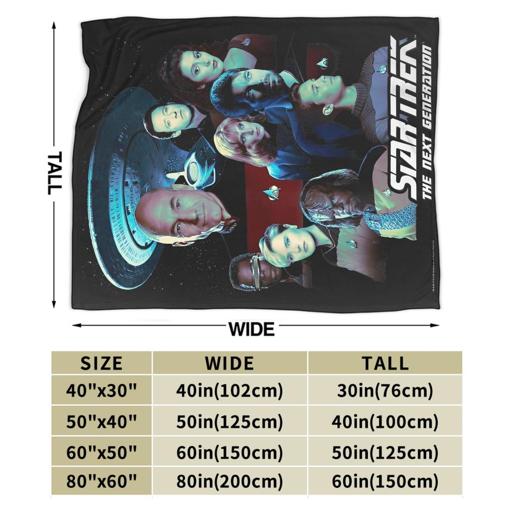 Stars Treks The Next Generation Bridge Crew Portraits Blankets  Fuzzy Warm Throw Blanket for Home Restaurant Textile Decor,