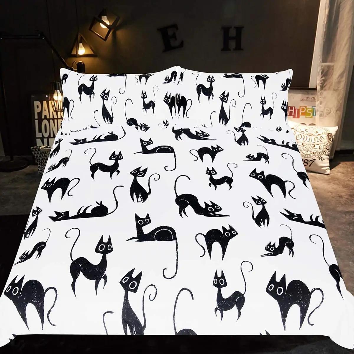 

Watercolor Cats Soft Duvet Cover Set Lovely Animal Print Ful Sized Dimensions Beding Set Blue Purple Cat Warm Comforter Cover,Soft Durable Qulit Cover 120*200cm Single