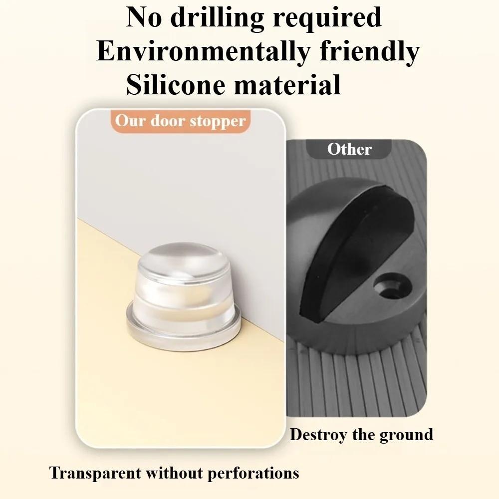 Transparenter Silikon-Türstopper Öl-gebürstetes PET Bohrerfreier Zylinder-Türstopper Kreativer Anti-Zuschlag-Türstopper