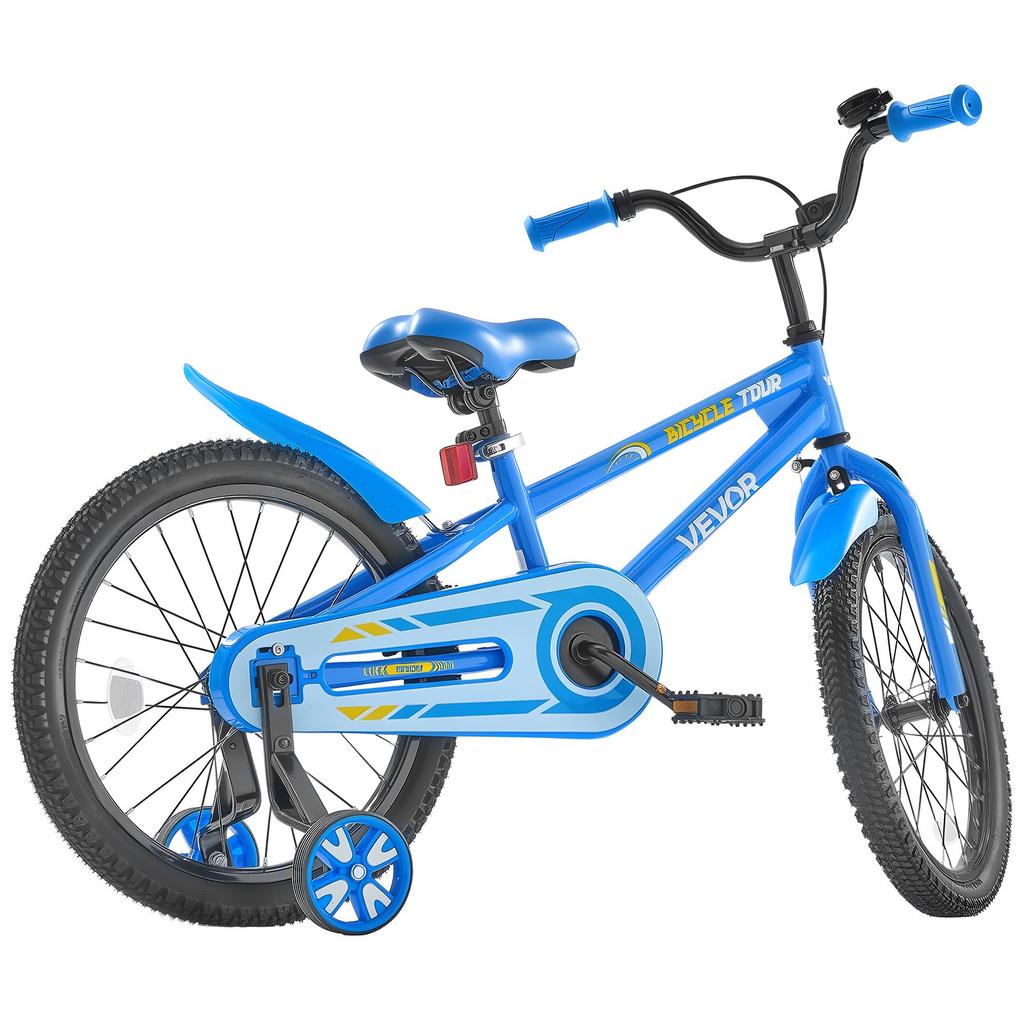 VEVOR Kids Bike, 45.72 Cm BMX Style Children Bicycle, Rider Height 110 Cm - 140 Cm, Training Wheels Included, Sturdy and Easy To Assemble
