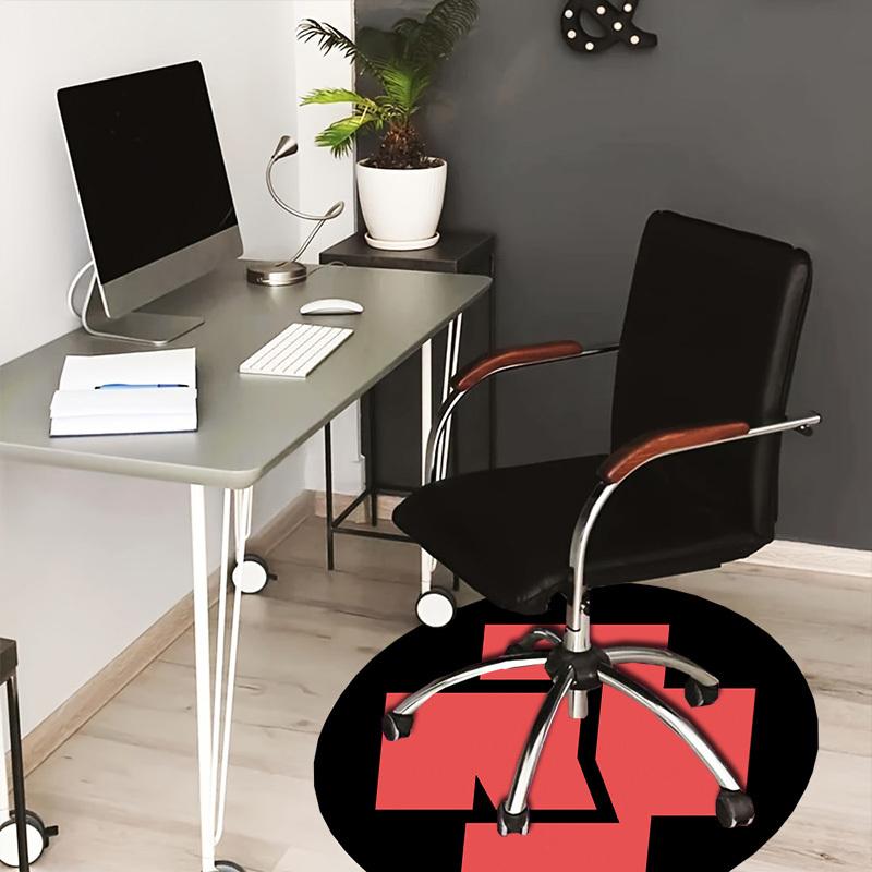 1pz Tappeto Rotondo Simbolo Croce Rossa, Realizzato in Poliestere, Perfetto per Decorare Sedie da Ufficio, Soggiorni, Un Tappeto Decorativo Vivace