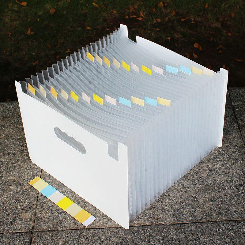 Retractable File Holder Vertical Satchel Folder A4 Paper Test Paper Classification Multi-Layered Material Desktop Storage Storage Clip