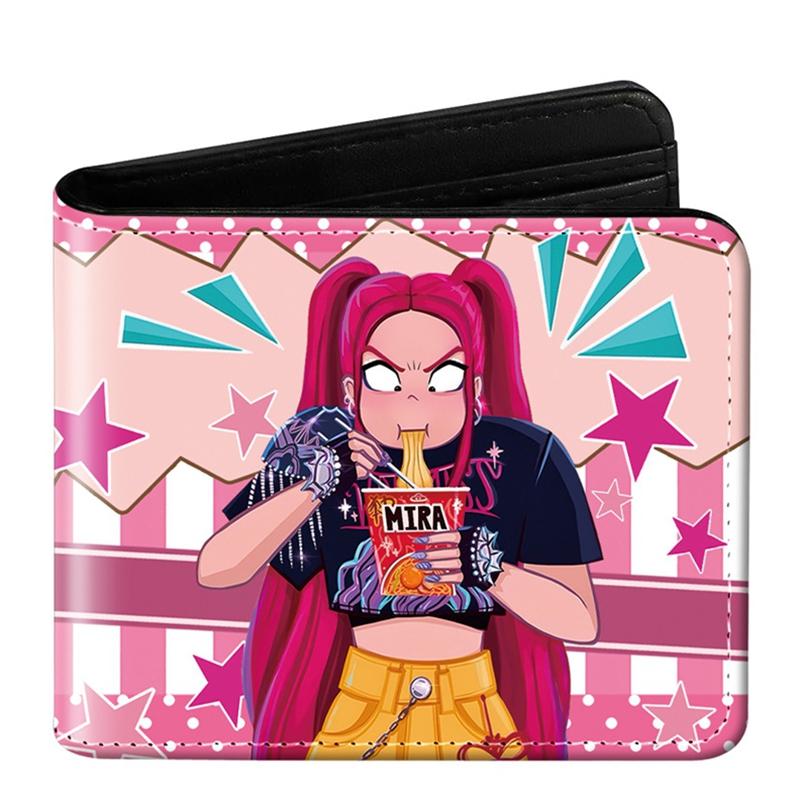 Demon Hunter Pu Anime Cartoon Print Short Wallet Rumi Mira Zoey Saja Storage Bag Birthday Gift