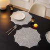 Halloween Ghost Festival Injection-molded Placemat, Round Hollow Heat Insulation Mat, Family Gathering, Group Gatherings Using Spider Web Hollow Mats