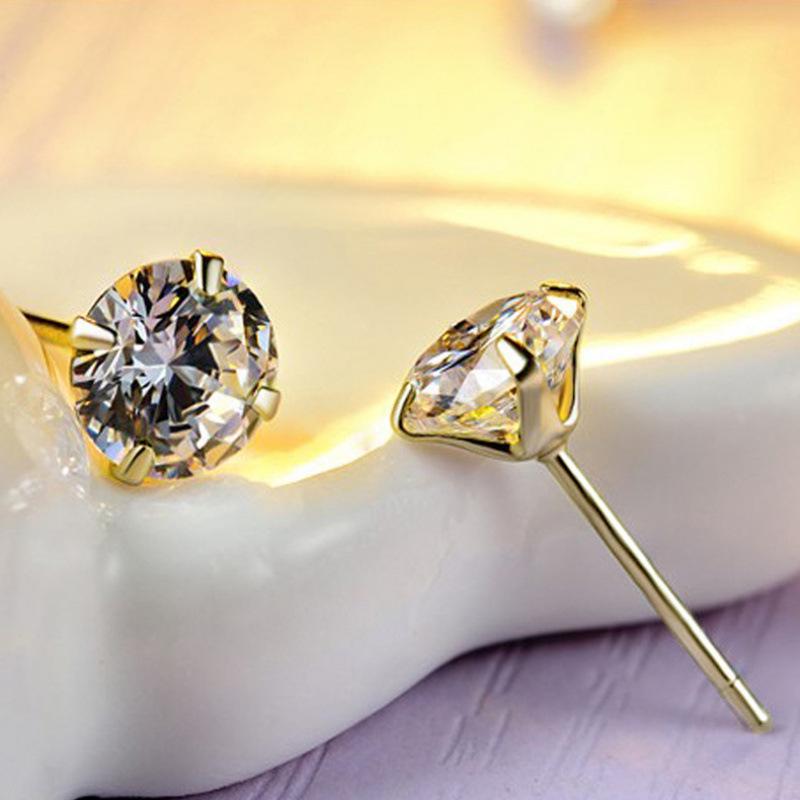 Elegant 4-Prong AAA Zirconia Stud Earrings