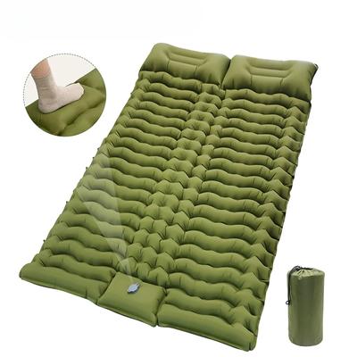 Double Sleeping Pad for Camping Self-Inflating Mat Sleeping Mattress with Pillow for Hiking Outdoor 2 Persons Travel Bed Air Mat