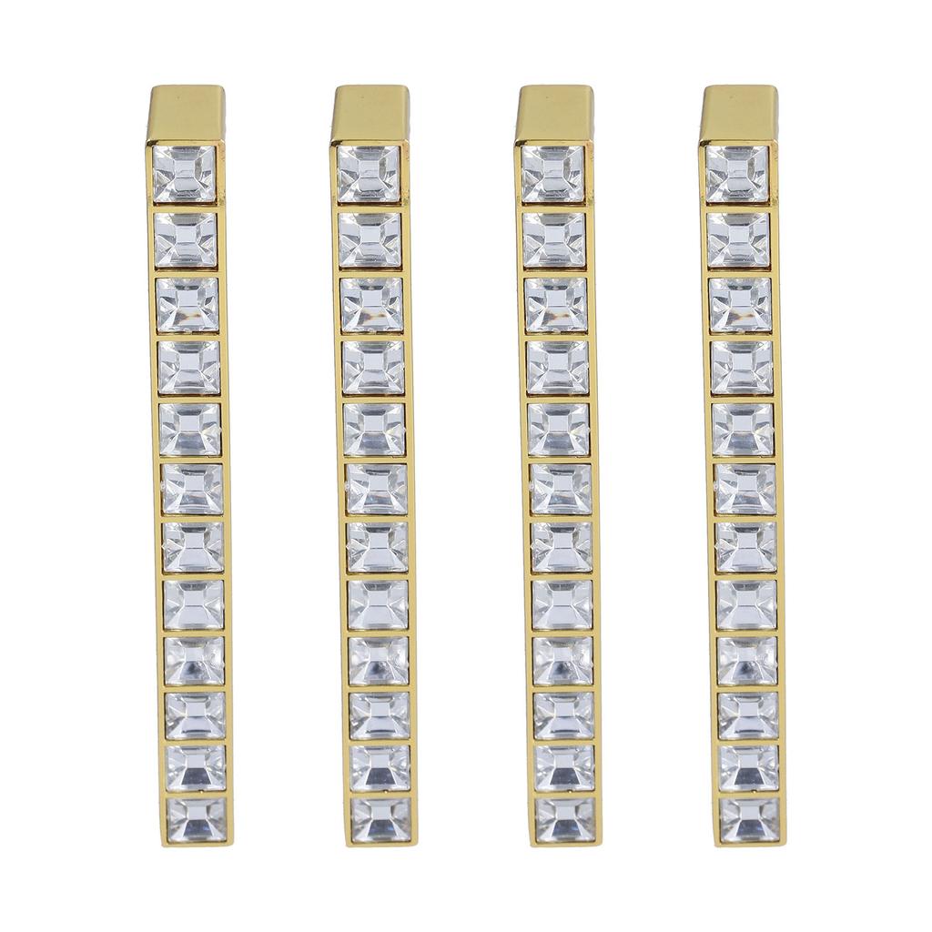 4 ks/sada Křišťálová rukojeť Moderní dvířka skříňky Diamanty Dvojitá rozteč děr 128 mm Knoflík zásuvky